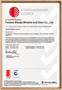 WANJIA-window-door-certification-profile-australian-standard-1