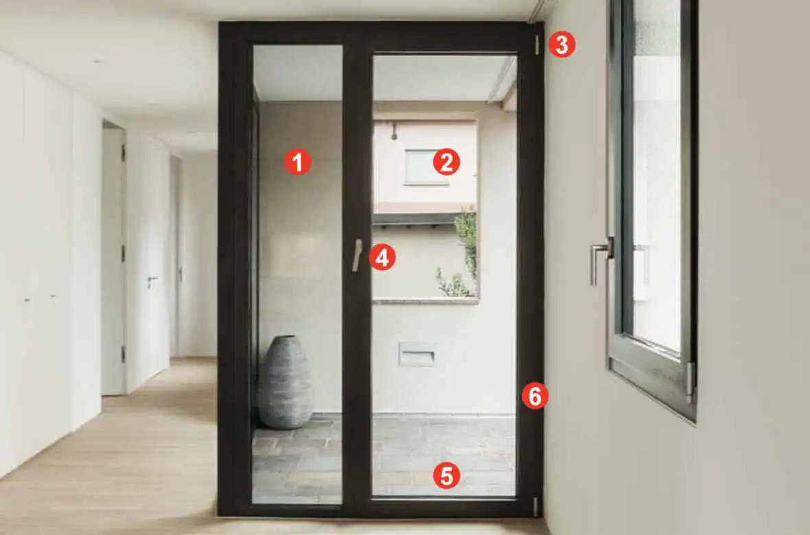WANJIA window door 70 unequal aluminum double casement doors product exhibit picture specs install details