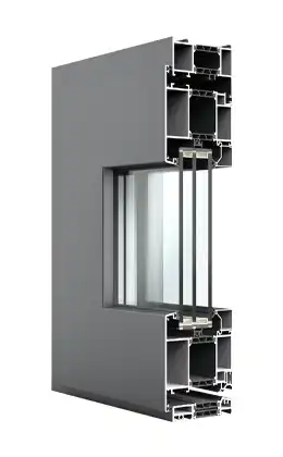 WANJIA window door K80 large entrance aluminum double casement doors detail material profile structure design