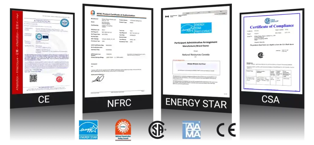 WANJIA window door certification energy star nfrc csa aama ce 2025