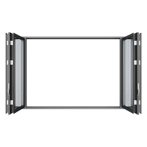 Folding window fully open style