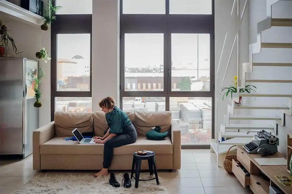 natural-light optimized casement windows for living room workspaces