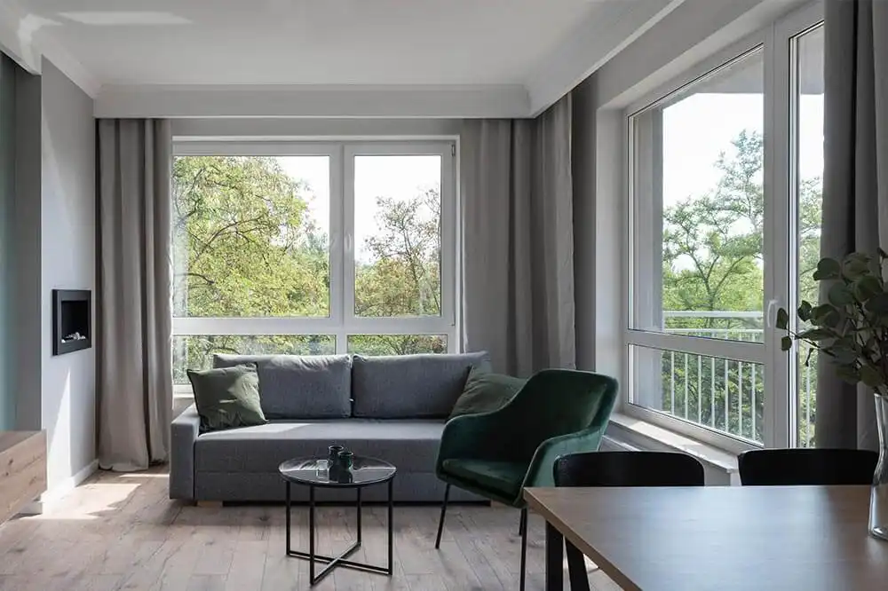 Oversized casement windows for expansive spaces