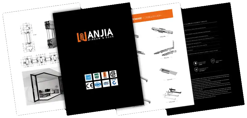 WANJIA window door details page folding door catalog